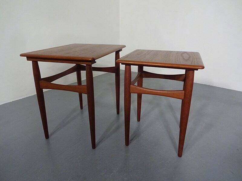 Danish Teak Nesting Tables, 1960s, Set of 2