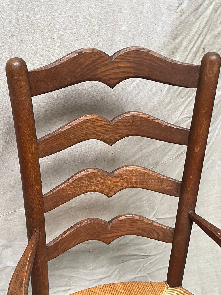 Pair of straw armchairs