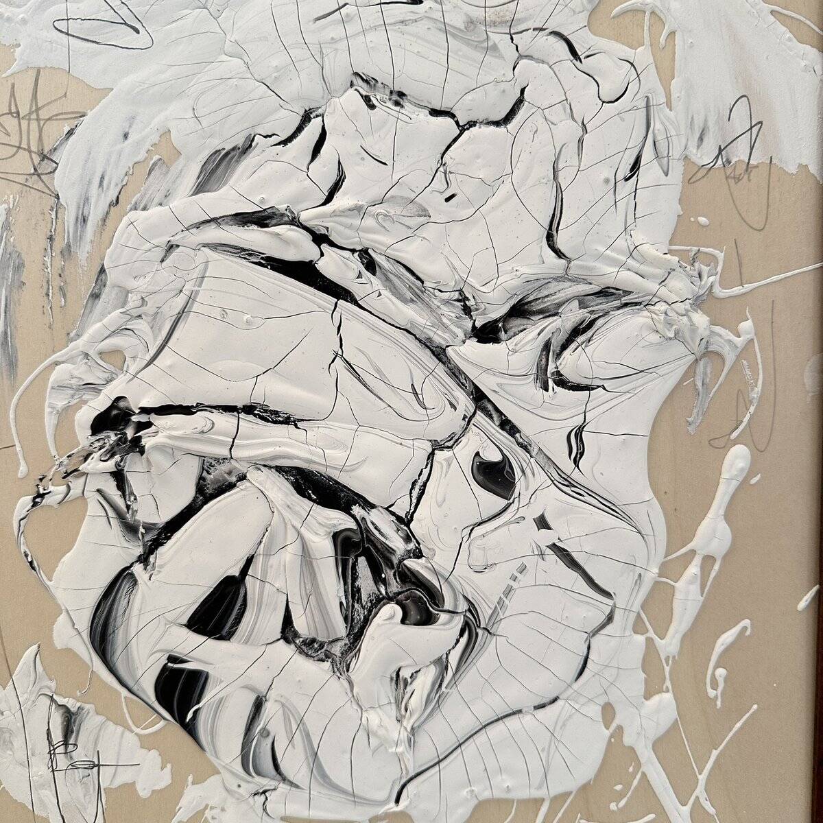 Bachmann, Abstract Composition, Mixed Media, Framed