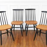 4 chaises vintage, restaurées