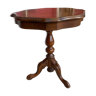 Branded wood side table