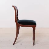 Ensemble de salle à manger Biedermeier, table ronde et quatre chaises, 19e siècle