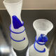 Duo of vintage soliflores vases in glass paste