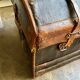 Wicker bag Gaigneur, coated canvas and leather marked JG