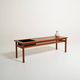 Scandinavian teak bench with planter, 1960s