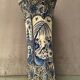 Umbrella holder vase earthenware Desvres nineteenth decoration Far East Pagoda 62.5 cm