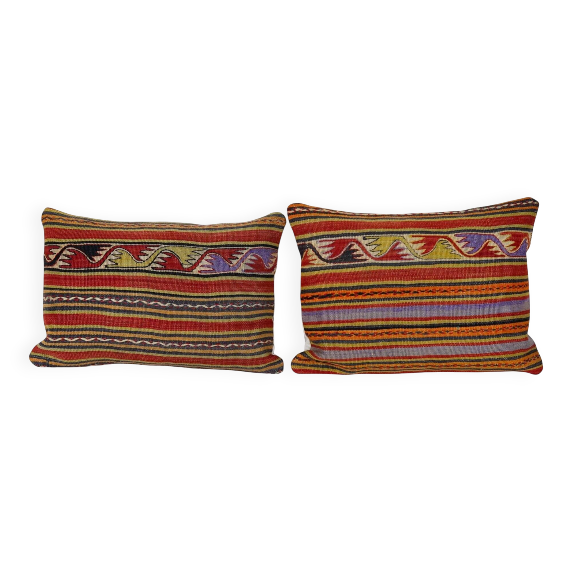 Set of 2 vintage kilim cushion covers 41x61 cm