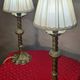 Pair of chiselled bronze lamps, bedside, bedroom, new lampshade 43x15, electrical in working order.