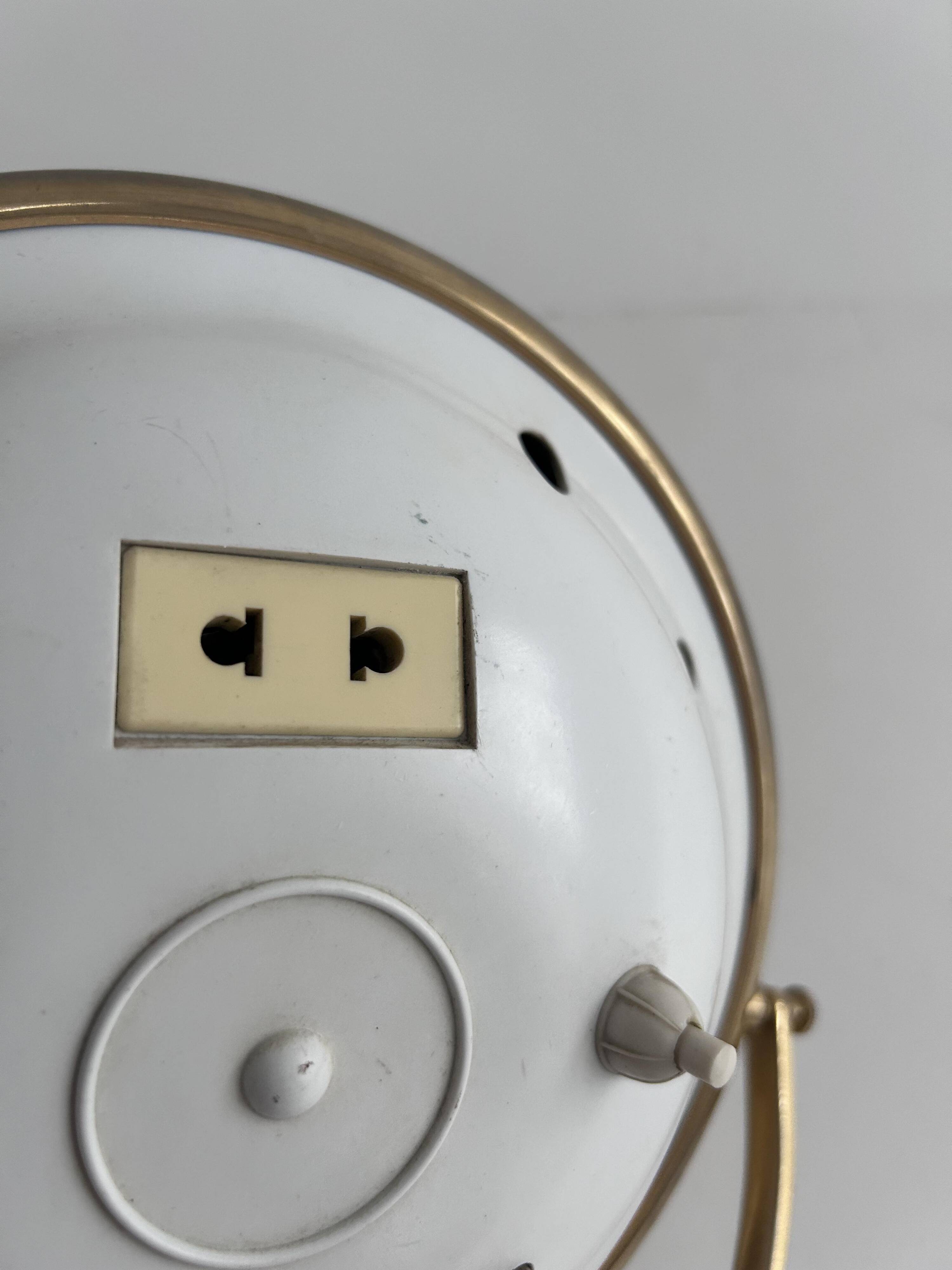 Vintage illuminated adjustable brass mirror, Arpin Paris, France 1970