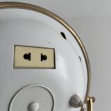 Vintage illuminated adjustable brass mirror, Arpin Paris, France 1970