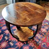 Gueridon art deco noir et bois