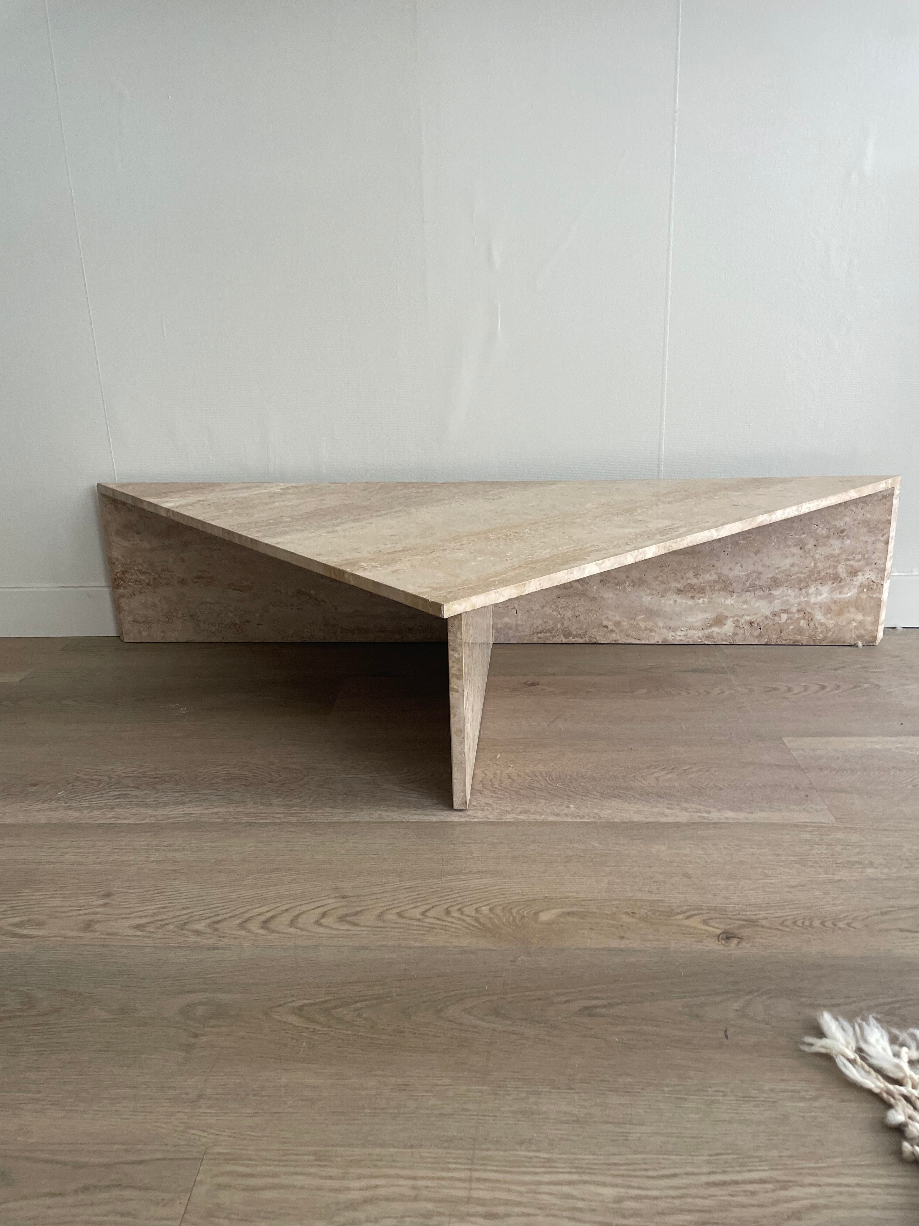 Vintage travertine coffee table 60s