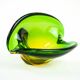 Sommerso glass platter in green and yellow, Murano, Italy, 1960s