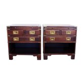 Pair of 20th-century mahogany navy bedsides