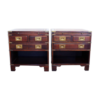 Pair of 20th-century mahogany navy bedsides