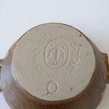 Brown Digoin stoneware bowl with handles