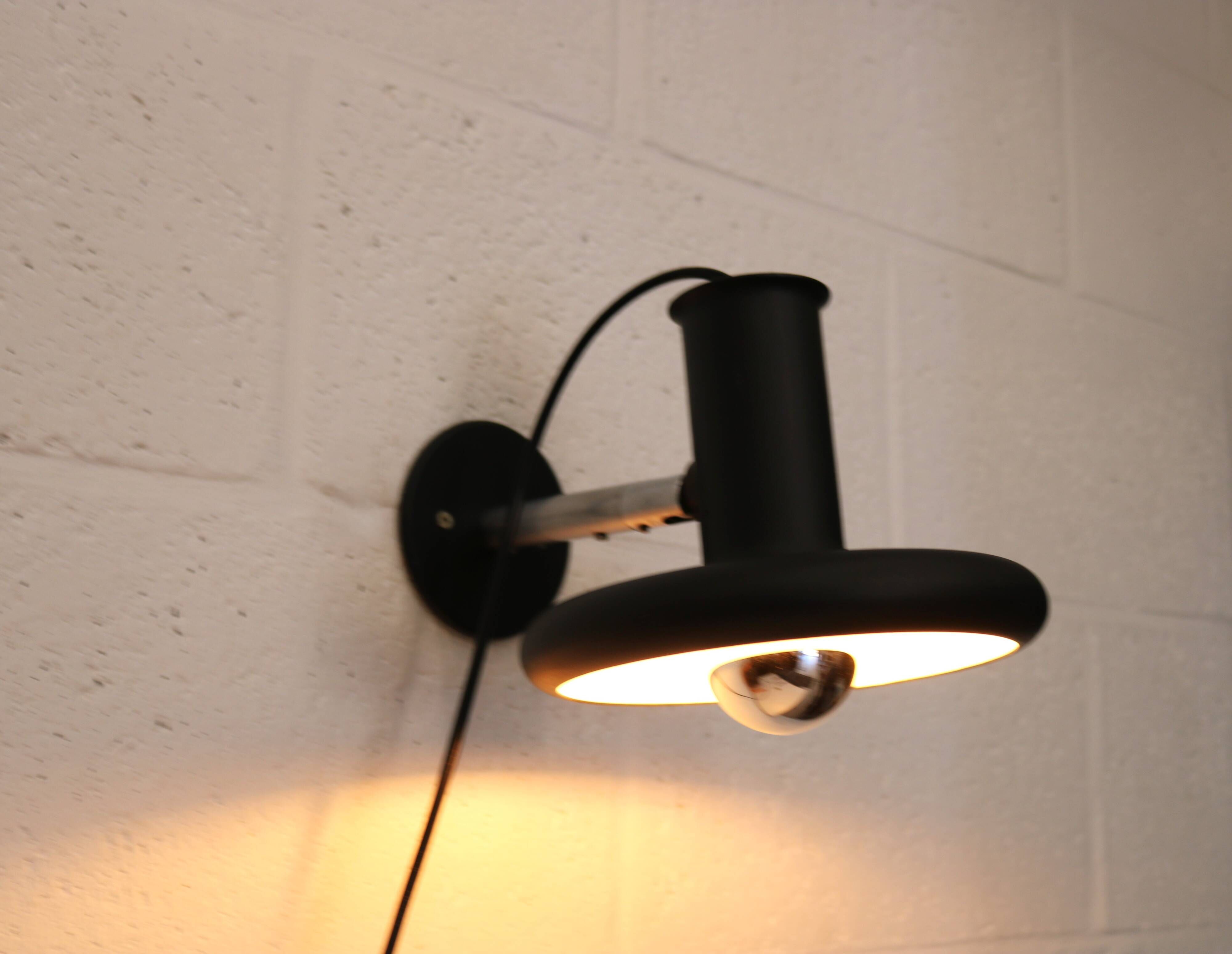 Top Design Fog & Morup black Wall Lamp - Optima 5 - Designed By Hans Due