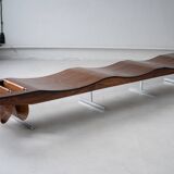 Banc Onda Vintage avec Porte-Revues par Jorge Zalszupin pour Atelier Moveis, 1950s