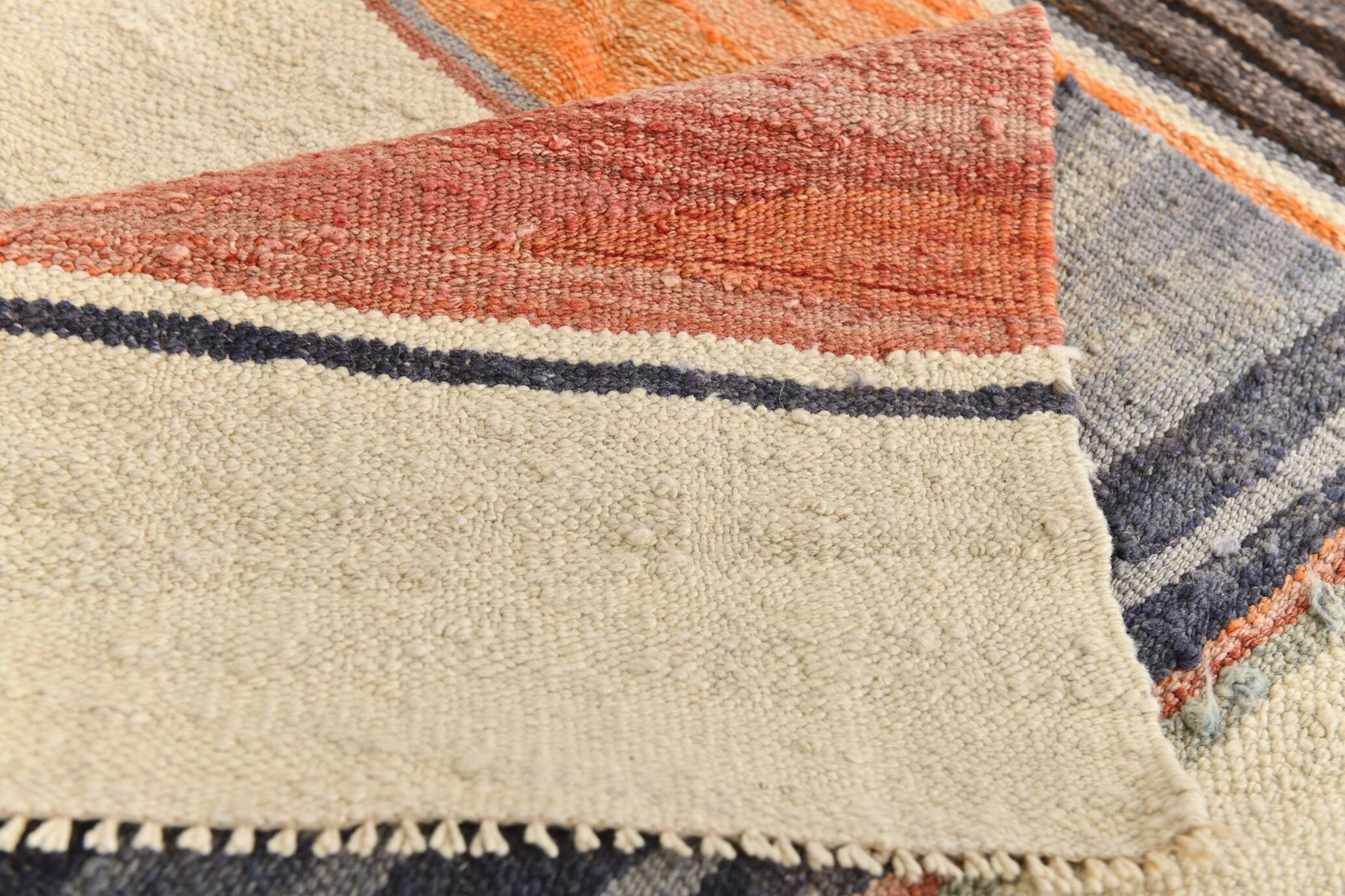 10X13 Soft Colors Rare Large Area Vintage Wool Kilim Rug, 300x389 Cm