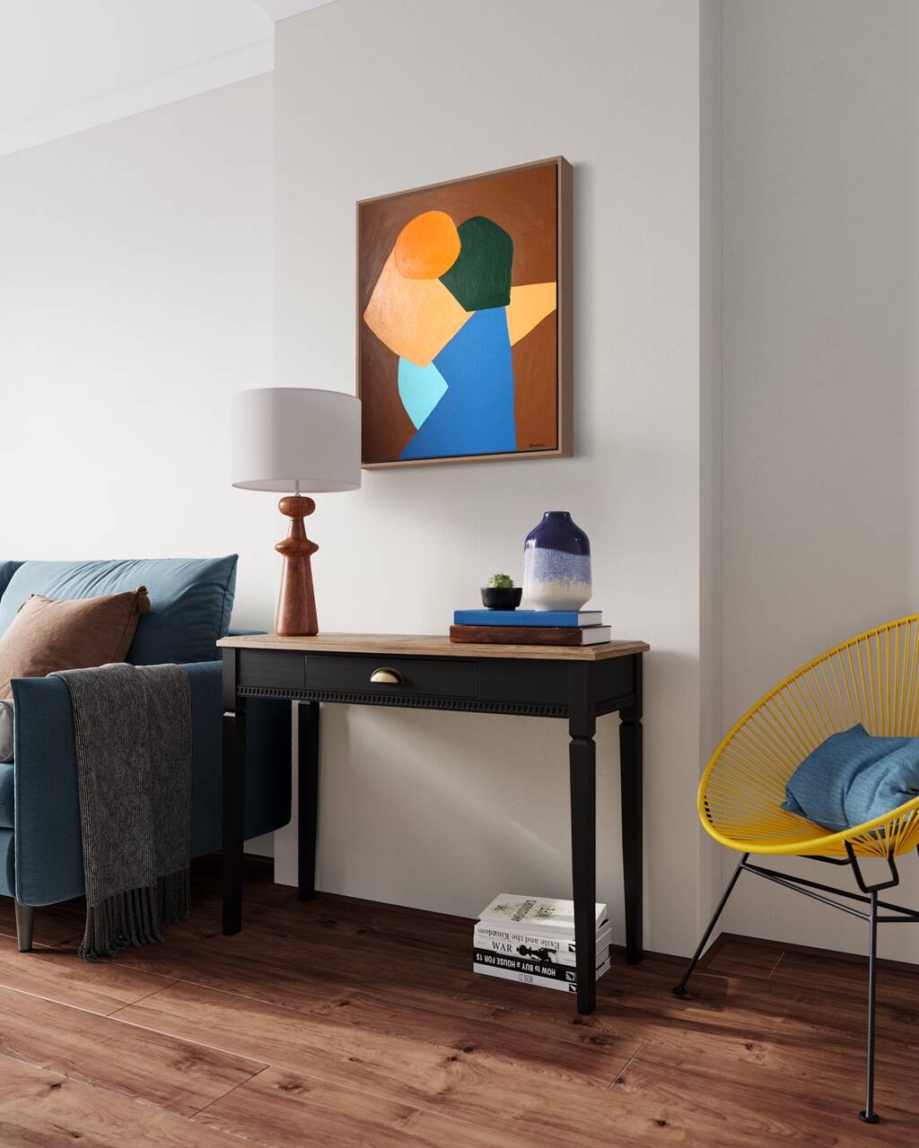 Come closer minimalist painting couple