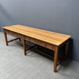 Large antique drapery fabric table