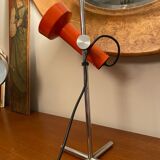 Chrome and orange quadripod lamp