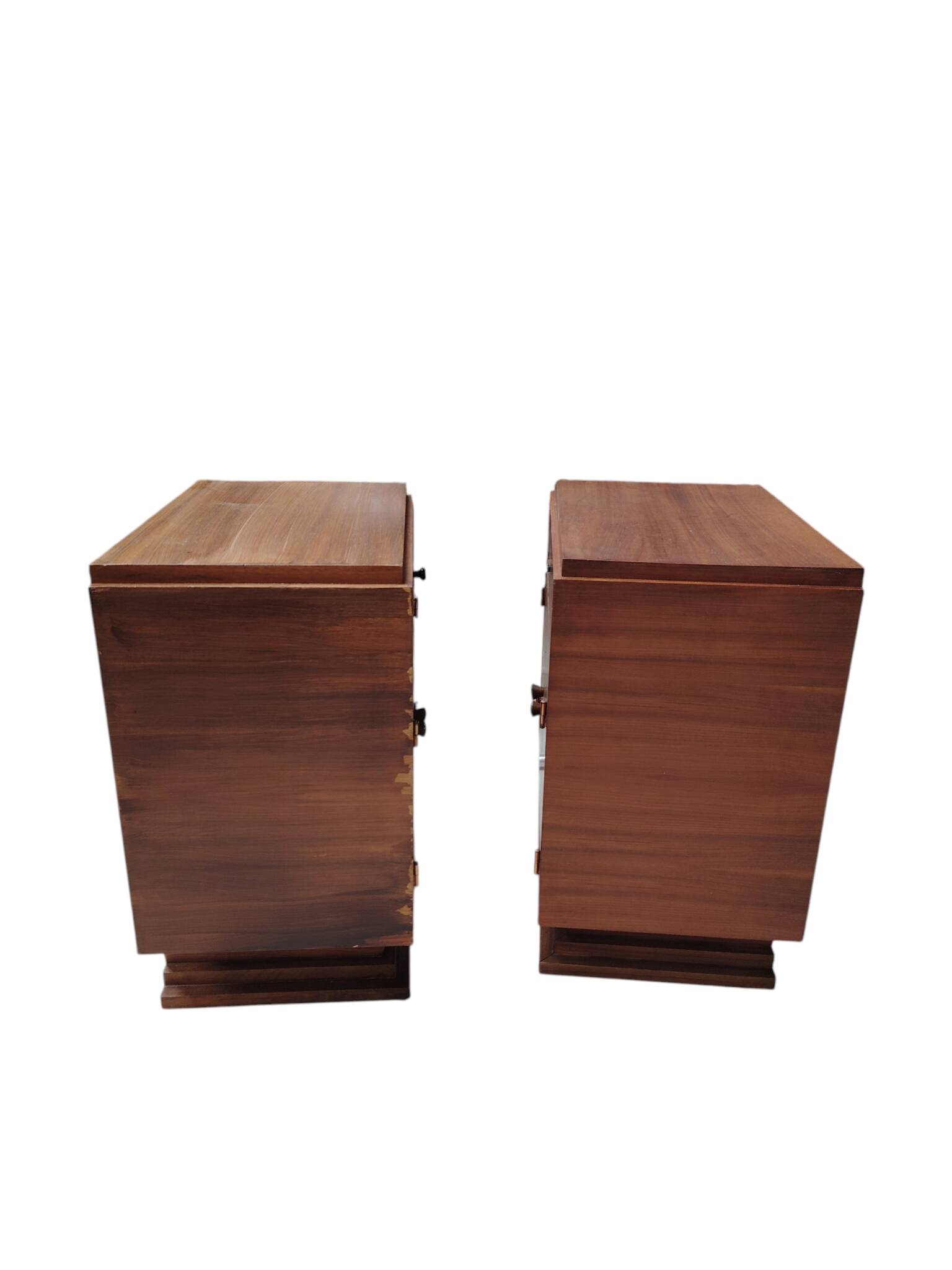 Art Deco bedside tables with steps - 1930s