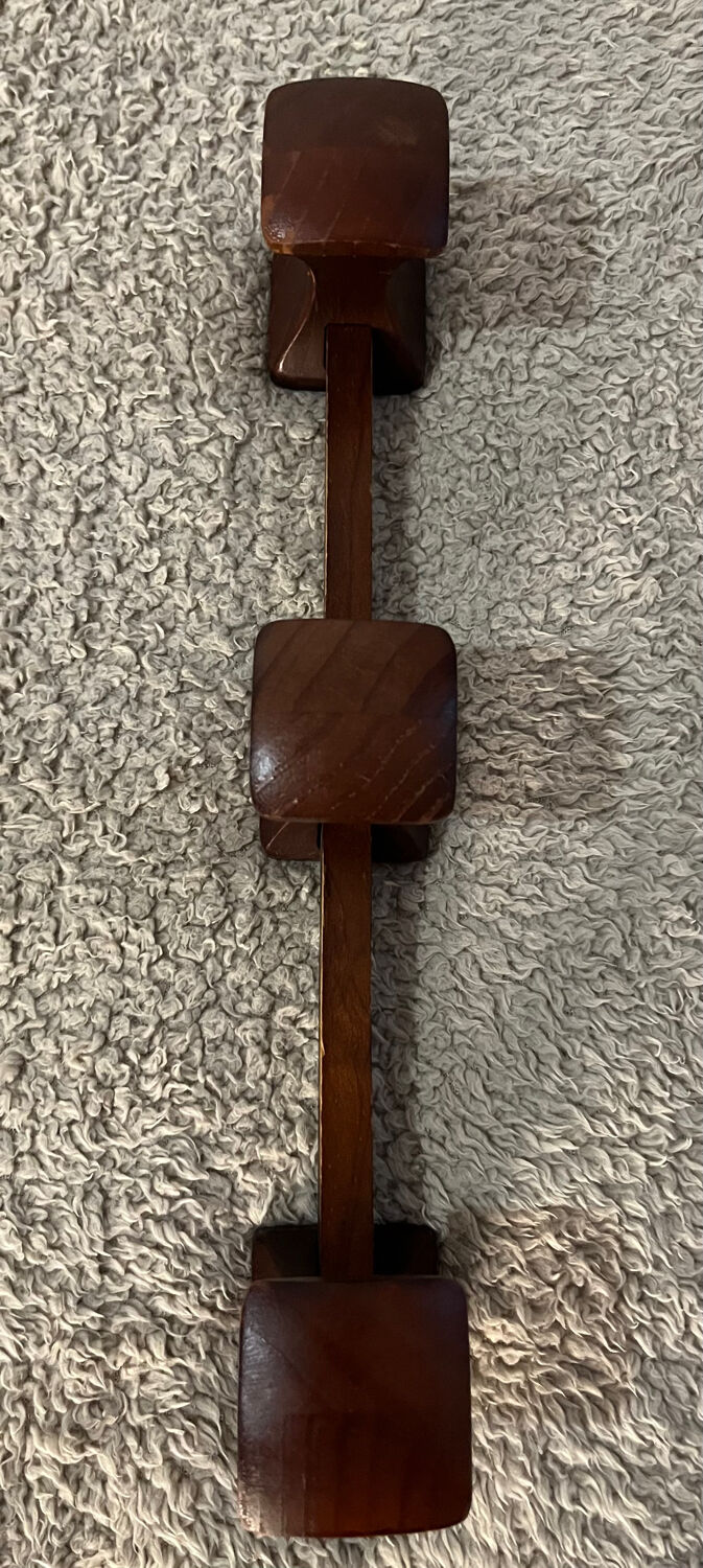 Art deco wooden wall coat rack