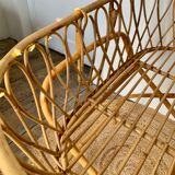 Vintage rattan couffin & its foot
