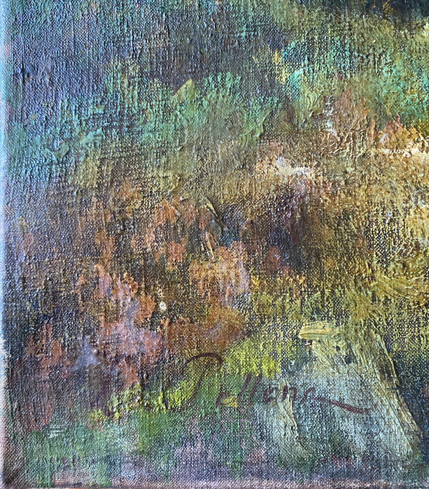 HST painting "Landscape of undergrowth" signed Léon PELLENC (1819-1894)