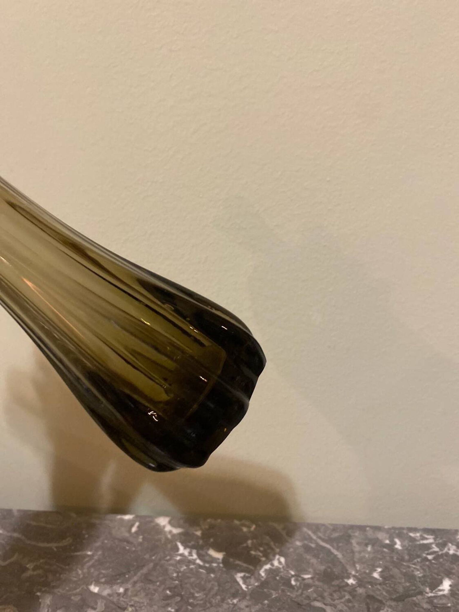 Vintage smoked glass vase