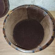 Vintage marquetry wooden jewellery box, velvet interior – 1950s/70s