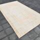 Pale Blush Vintage Area Rug, 182x304 Cm Faded Wool Carpet, 182x304 Cm