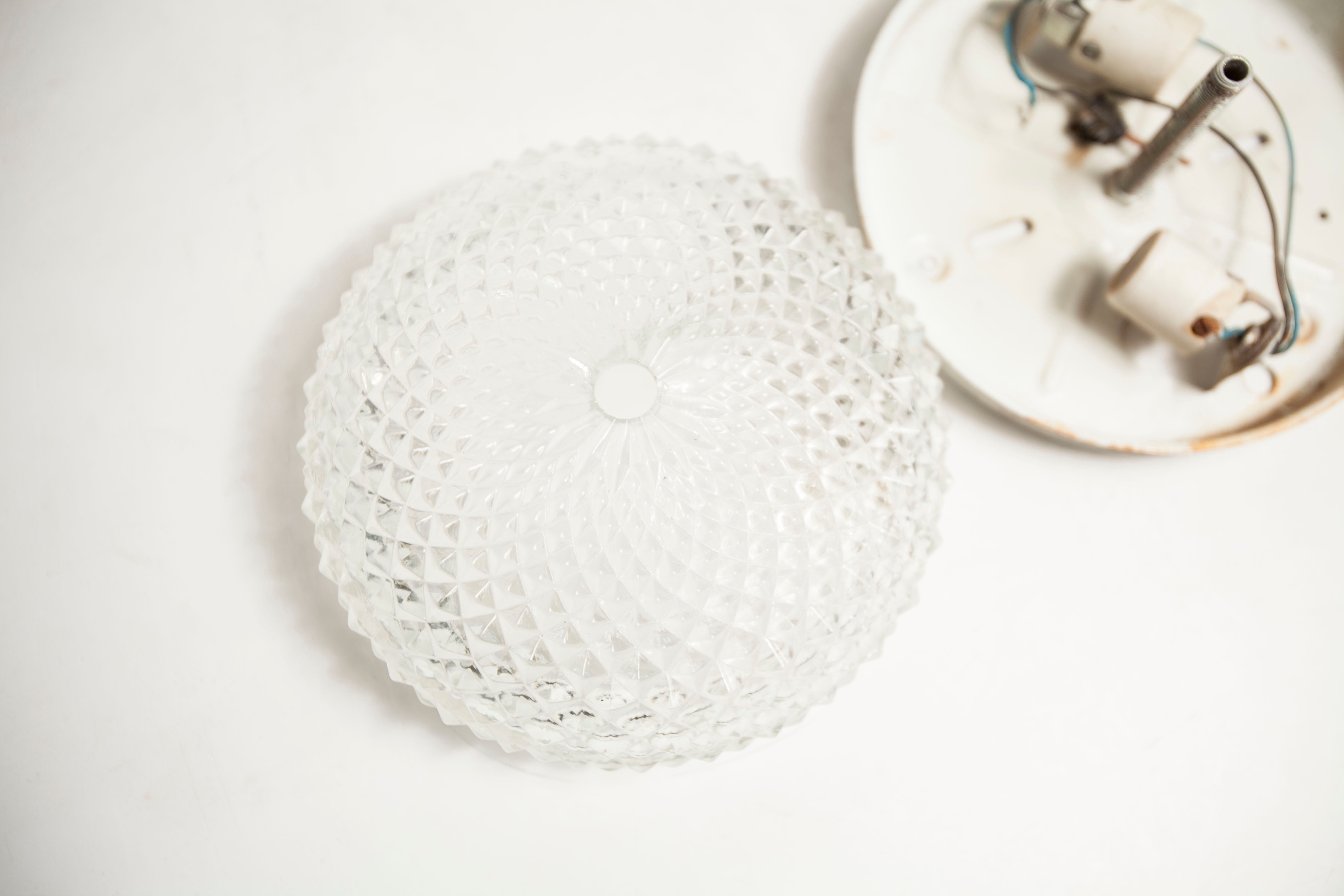 Gold ceiling lamp 1960 molded glass