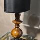 Lampe 1950 pied tourner en olivier 45x23cm