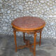 Antique round table plateau pink marble fully carved 1900s