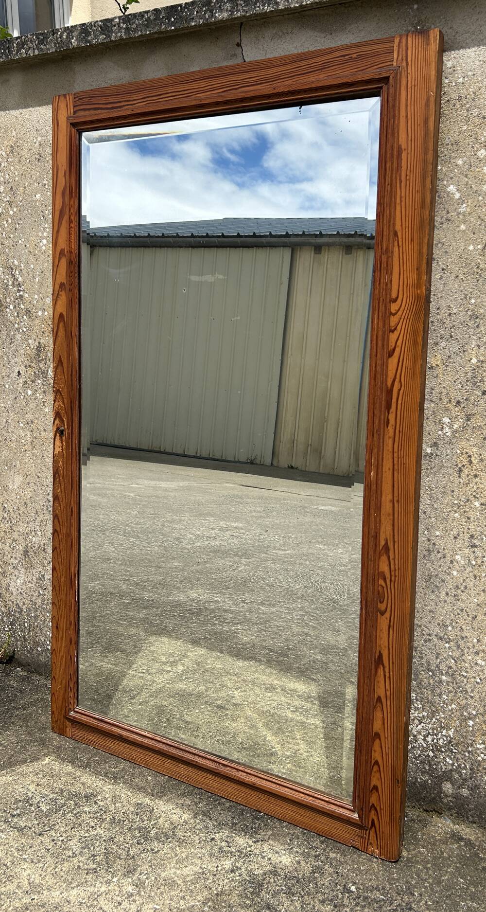 Grand miroir porte d'armoire vintage, années 40 /50