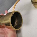 A set of beautiful brass table lamps. Danish and estimated from the 1970s.