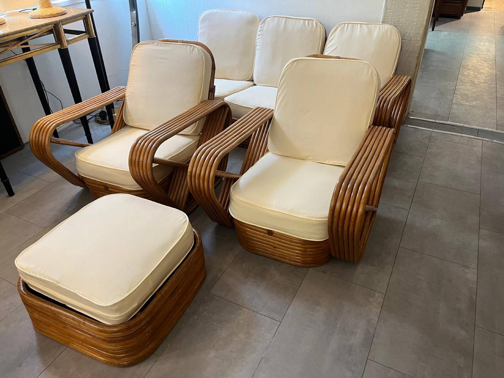 Rattan lounge by Paul Frankl