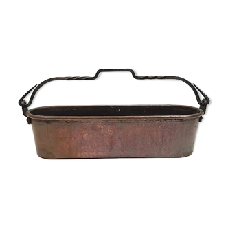 Copper planter and wrought iron handle