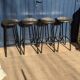 Black leather stools