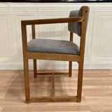 Oak chair design and scandinavian stamp 1950.