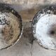 Pair of diabolo planters in fiber cement - vintage 1950