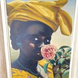 Portrait of a woman with a rose