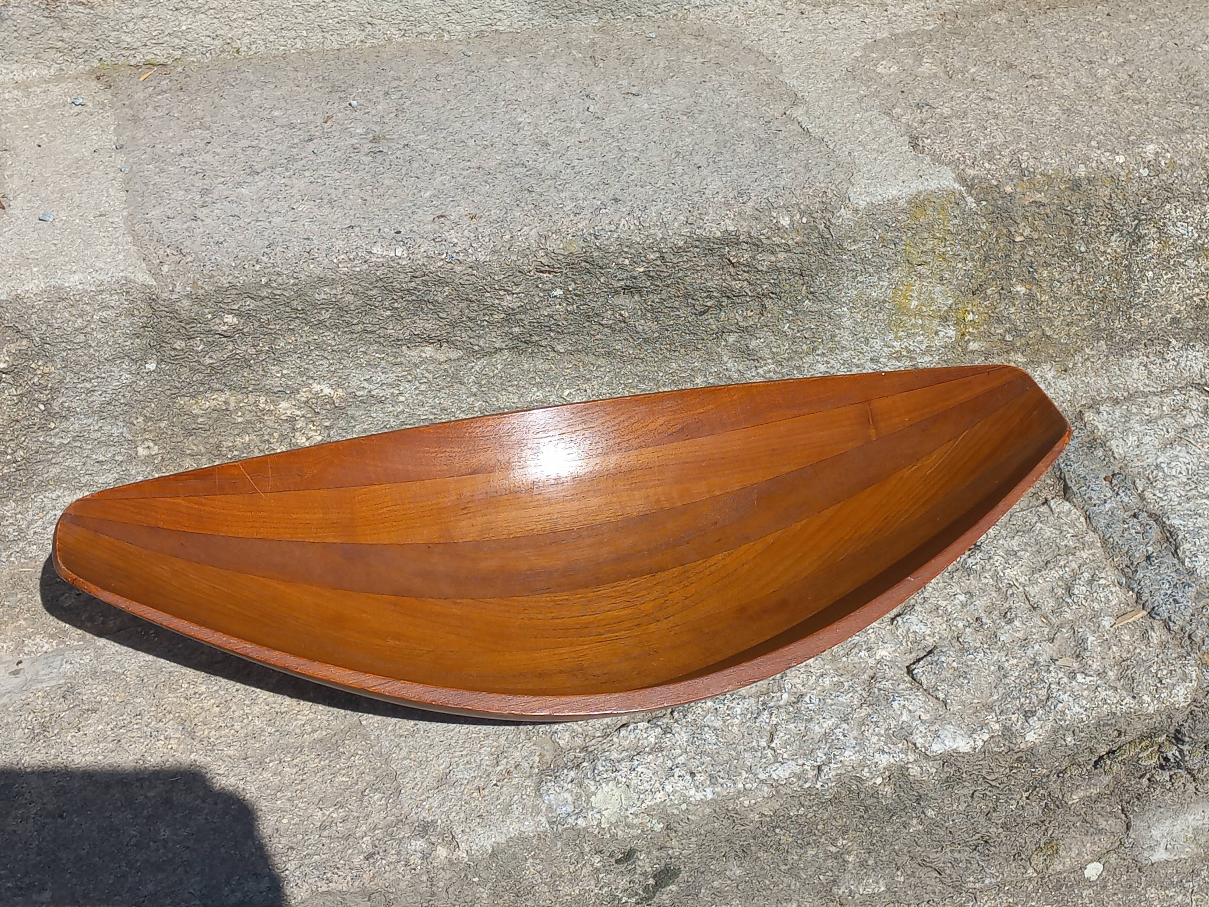 Scandinavian teak fruit bowl stamped from the 1950s.
