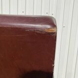 Three-seater patinated leather sofa, mid-century style.