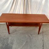 Scandinavian teak coffee table double top