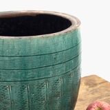 Vase moyen ancien en céramique vert émeraude (vers 1820)