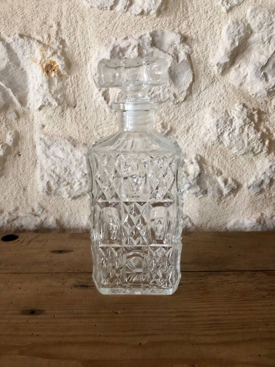Large ornate glass carafe