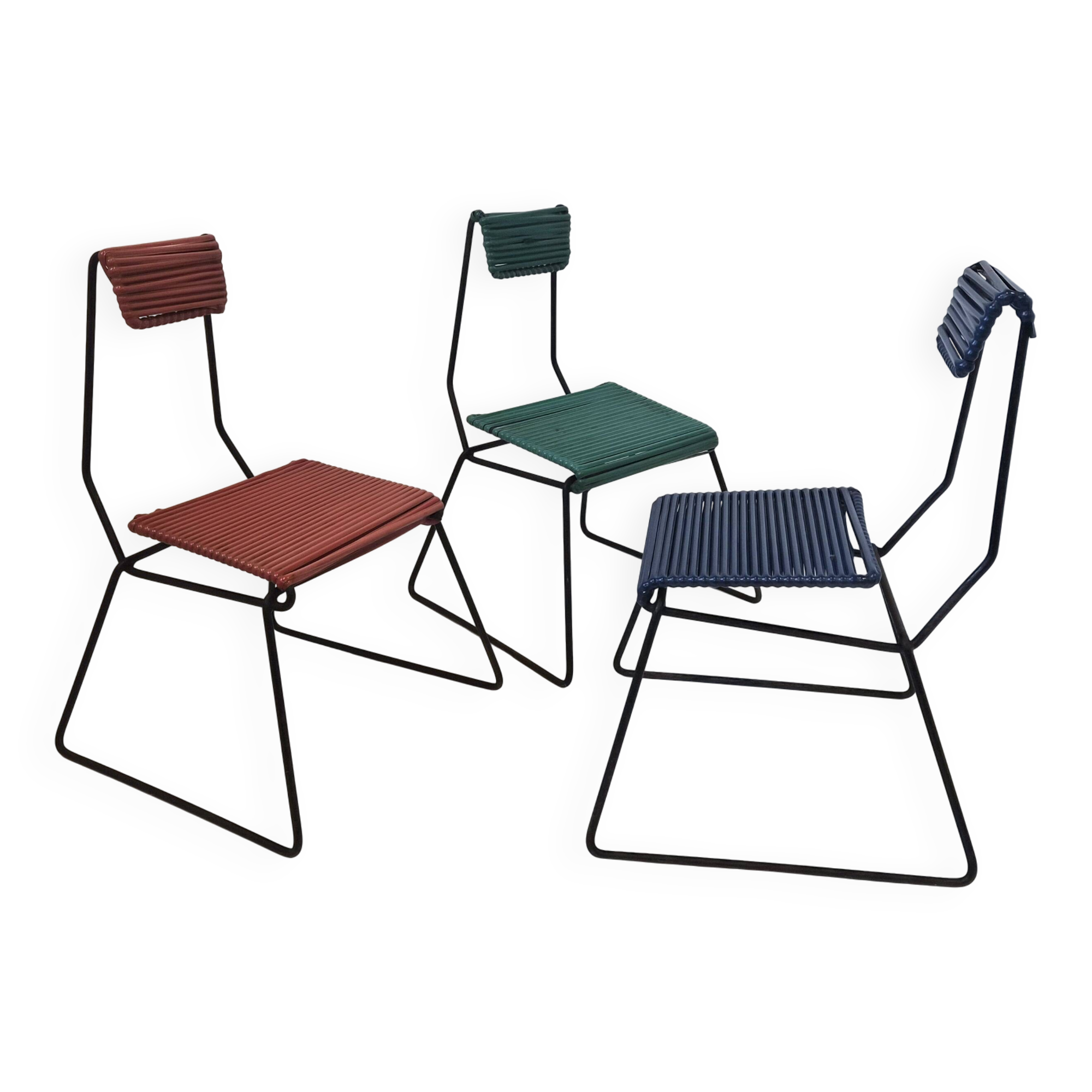 Suite de 3 chaises vintage 1950